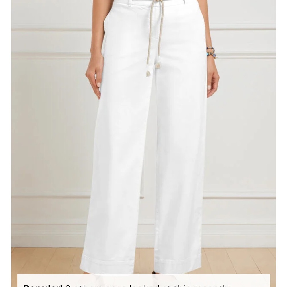 Talbots Classic White Wide-Leg Pants